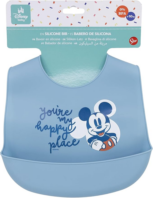 STOR bavaglino in silicone con tasca MICKEY MOUSE