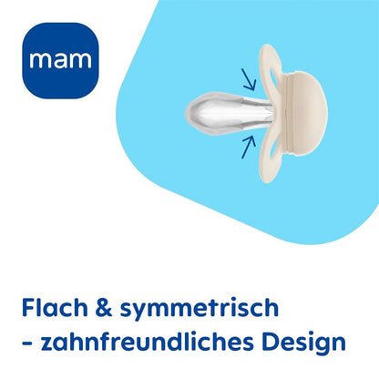 MAM Perfect Start smoczek 0-2 mies. płaski i symetryczny, ząbki przyjazny design