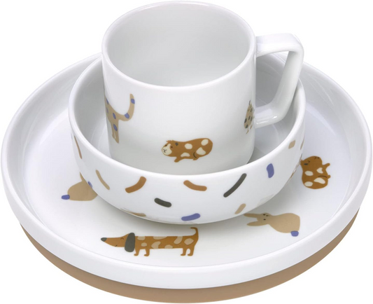LASSIG Little Mateys set de vaisselle en porcelaine 3 pièces.