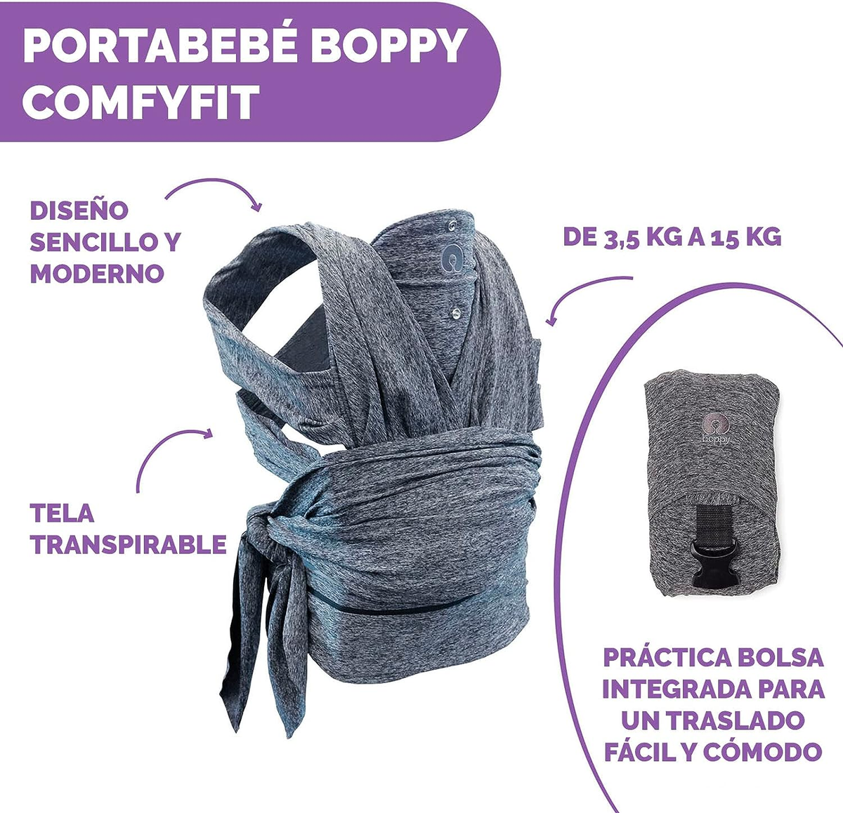 CHICCO Boppy ComfyFit Evolution porte-bébé ergonomique 0+