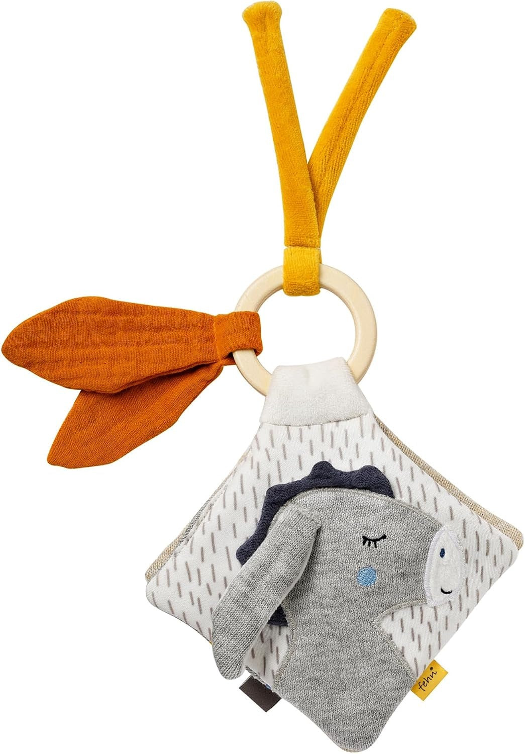 FEHN NATUR libro sensoriale in cotone ASINO e ORSO 15 x 20 cm