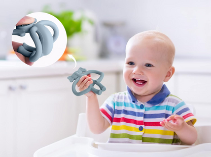 VICLOON inele de dentiție din silicon pentru masaj 3 luni+ ELEFANȚI 2 bucăți