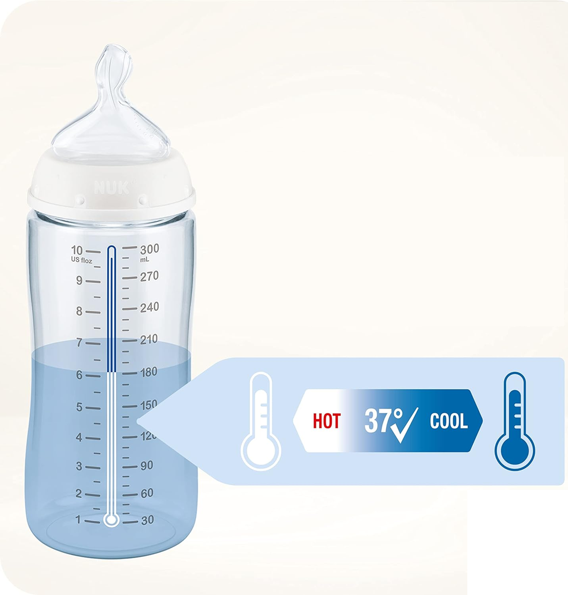 NUK First Choice Glasflasche 240 ml Sauger M ab 3 Monaten SEEPFERDCHEN – Produktbild 5
