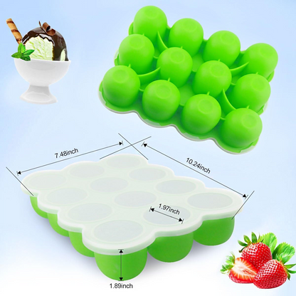 Fresh Foods siliconen diepvriesvorm voor levensmiddelen 12 x 75 ml