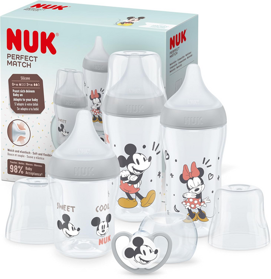 NUK Perfect Match Starter-Set Flaschen + Schnuller Mickey Mouse