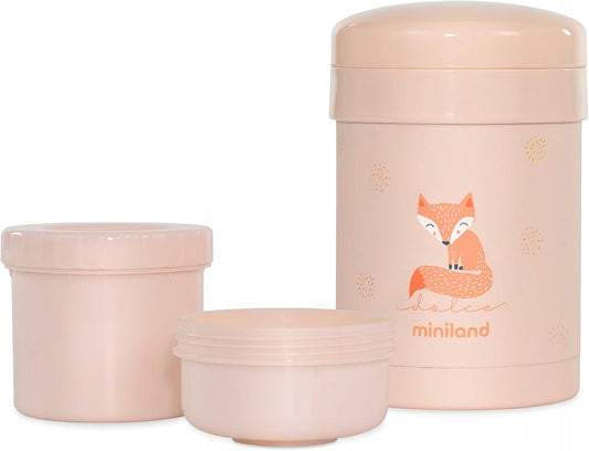 MINILAND Thermeticthermos + 2 containerscase not includedcolour pinkcapacity 700 ml thermos, 200 and 350 ml