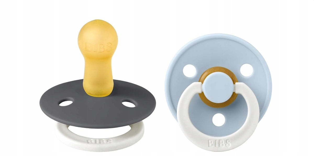 BIBS 2 rubber teats, round, Ø....dark
