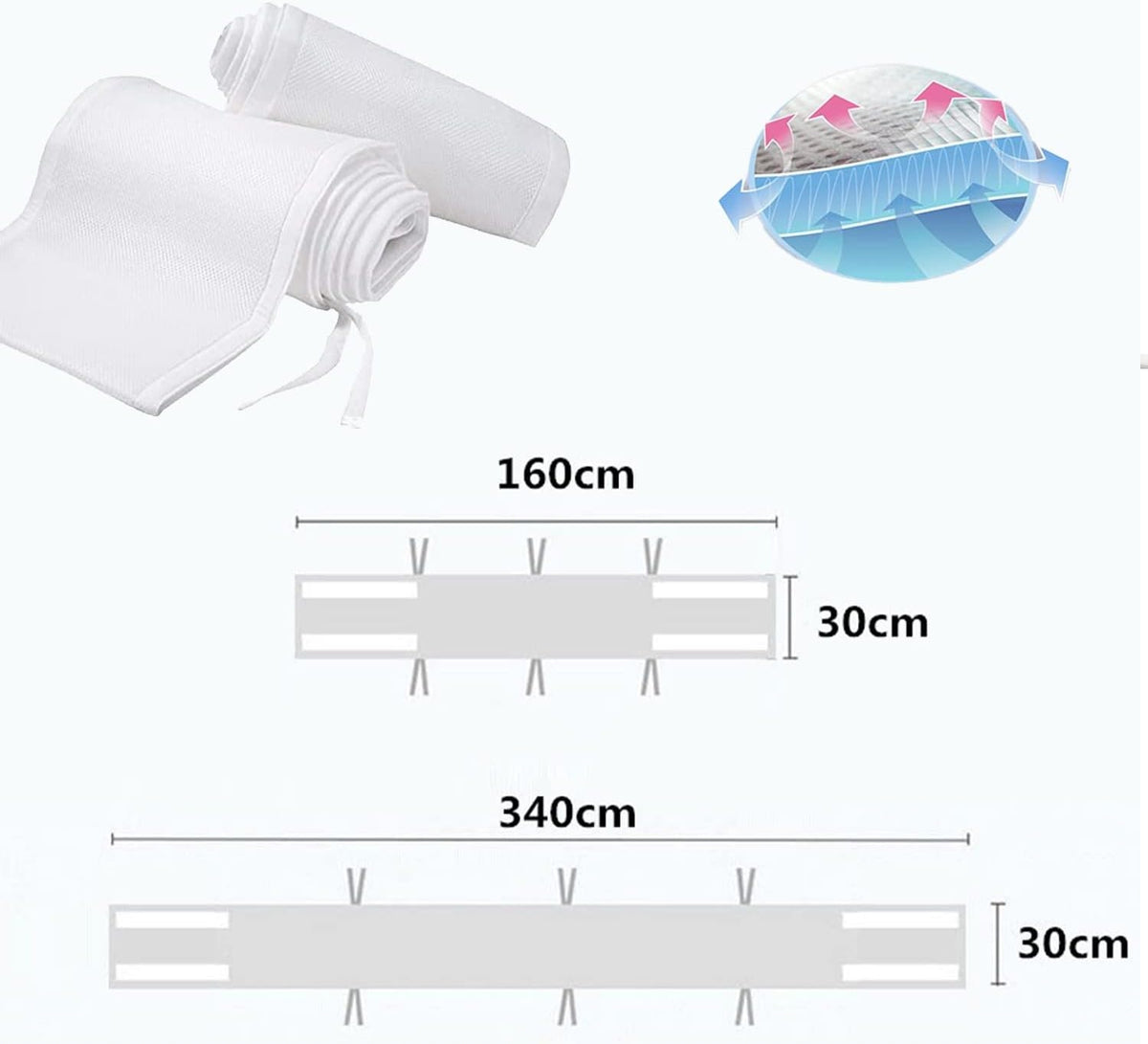 OCHRANIACZ do łóżeczka gwiazdki SIATECZKA 340x30 + 160x30 – zdjęcie produktu 2