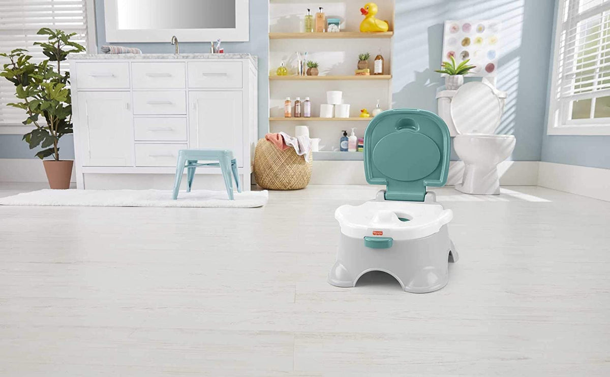 FISHER-PRICE nocnik podest nakładka 3w1, stabilny nocnik dla dziecka z funkcją podestu i antypoślizgową podstawą