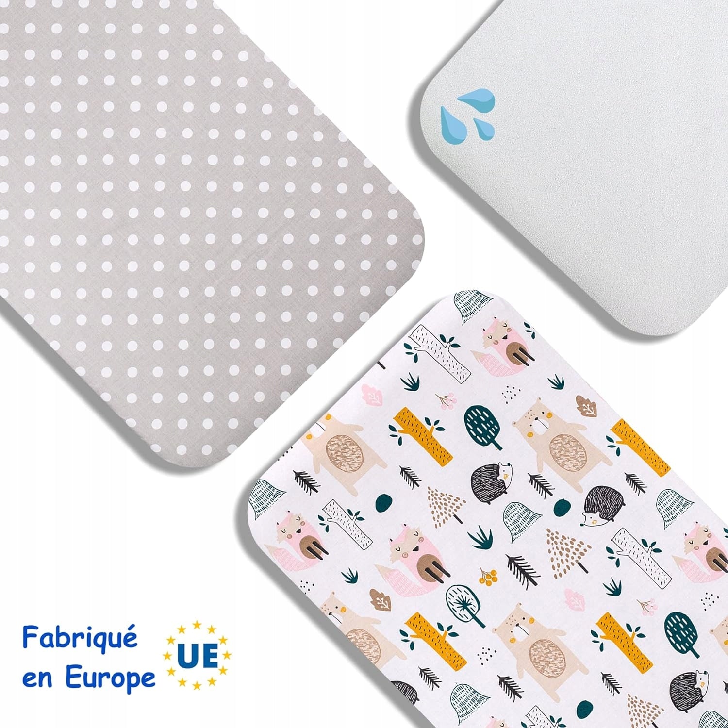 LOVELY HIPPO prześcieradło z gumką x2 + mata wodoodporna Next2Me 83X50 – zdjęcie produktu 2