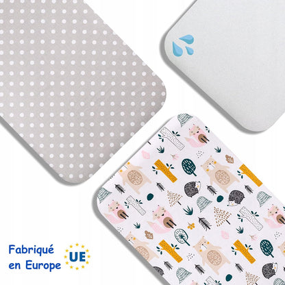 LOVELY HIPPO prześcieradło z gumką x2 + mata wodoodporna Next2Me 83X50 – zdjęcie produktu 2