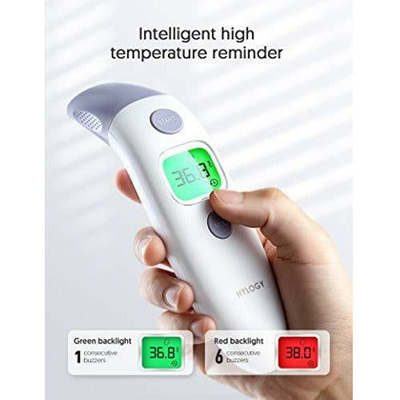 HYLOGY termometro senza contatto 4 in 1 fronte orecchio ambiente alimenti + custodia