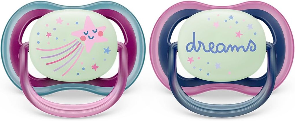 PHILIPS AVENT Ultra Air NIGHT soothers x2