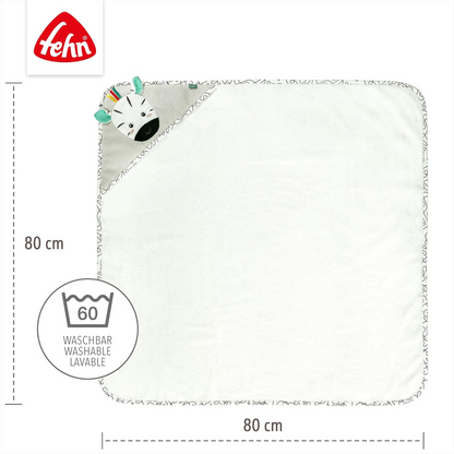 FEHN asciugamano con cappuccio zebra 80x80 cm
