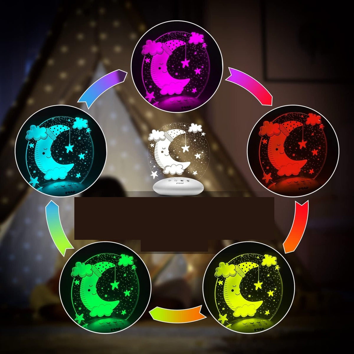 REER ColourLumy LED-Lumină de noapte 5 culori LUNĂ