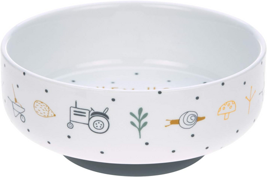 LÄSSIG Garden Explorer porcelán tál csúszásgátló alappal FARMA