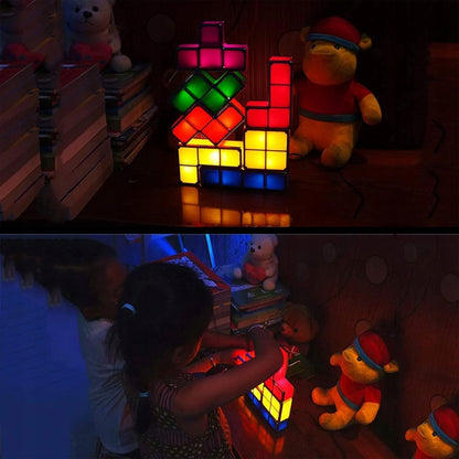 JUSTUP The Magic Block lámpara nocturna LED 7 elementos 7 colores TETRIS