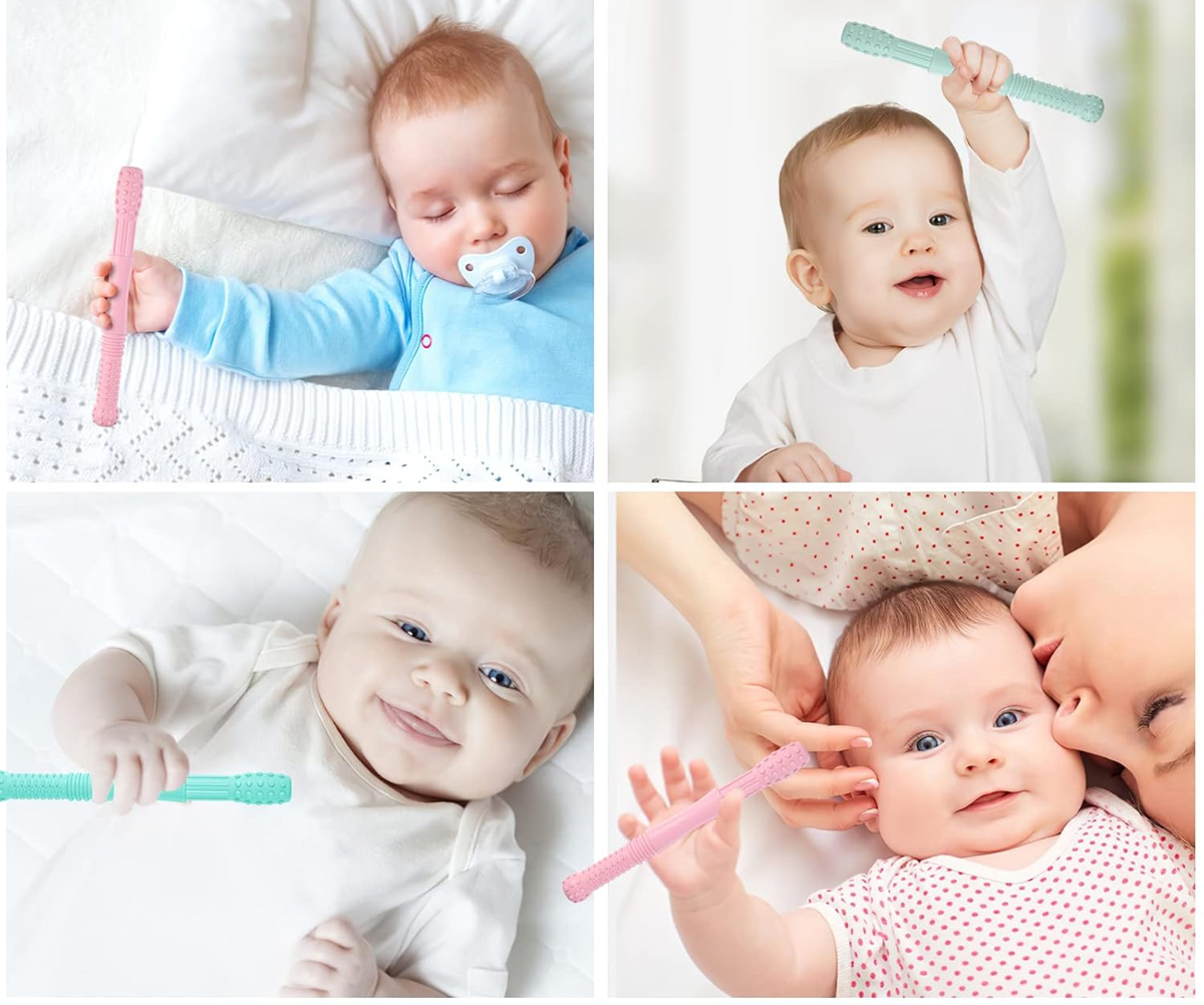 HOPTON silikonowy gryzak masujący 3 sztuki + szczotka do czyszczenia 16,8 cm – zdjęcie produktu 3