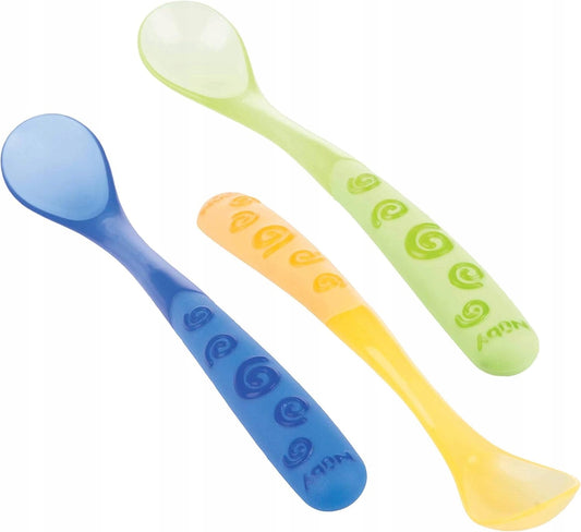 NUBY cuillères à embout souple avec long manche 6 m+ 3 pièces