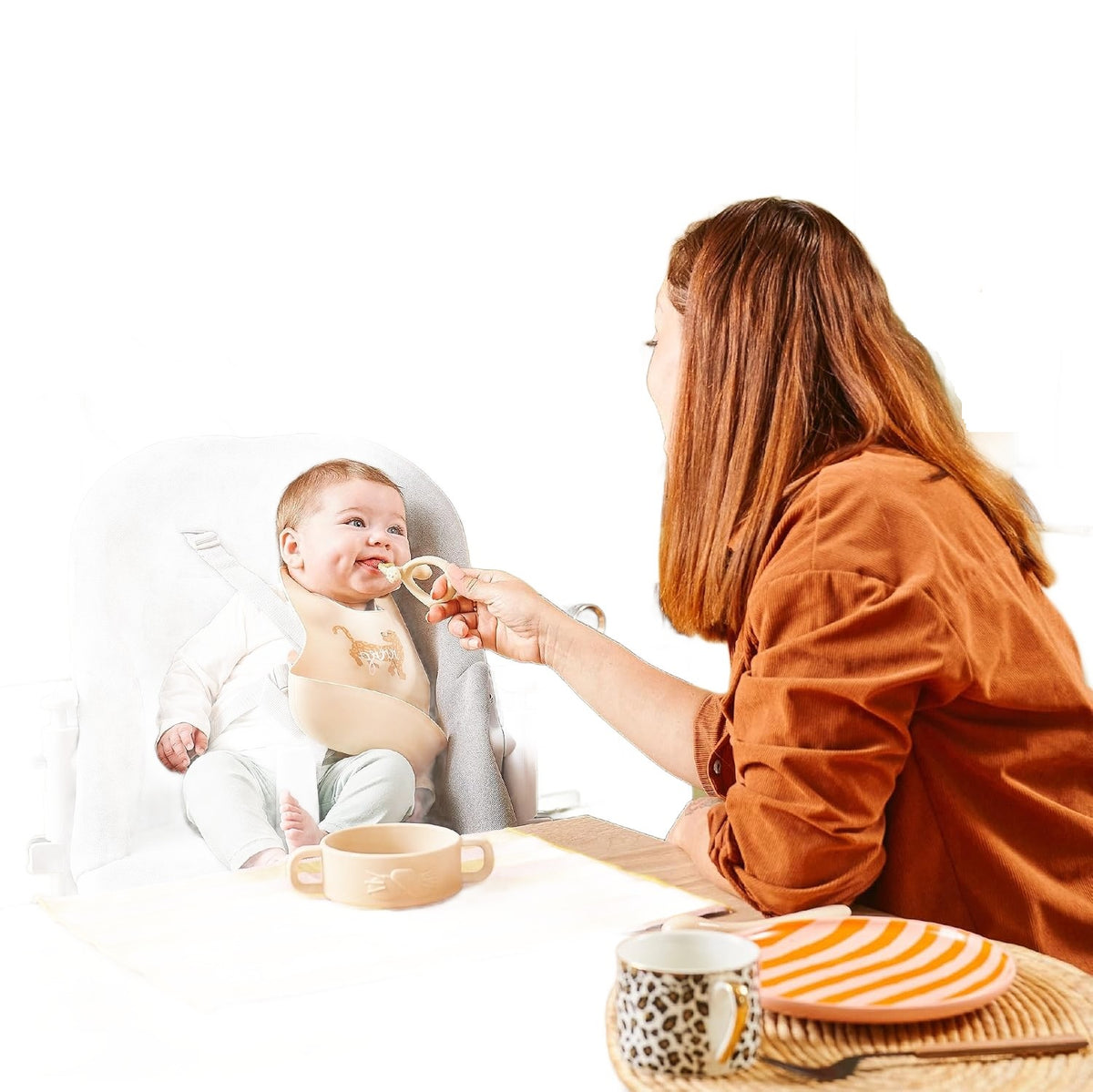 BABYMOOV łyżeczka i gryzak 2w1 od 4 mies. silikonowy gryzak i łyżeczka do nauki jedzenia dla niemowlaka