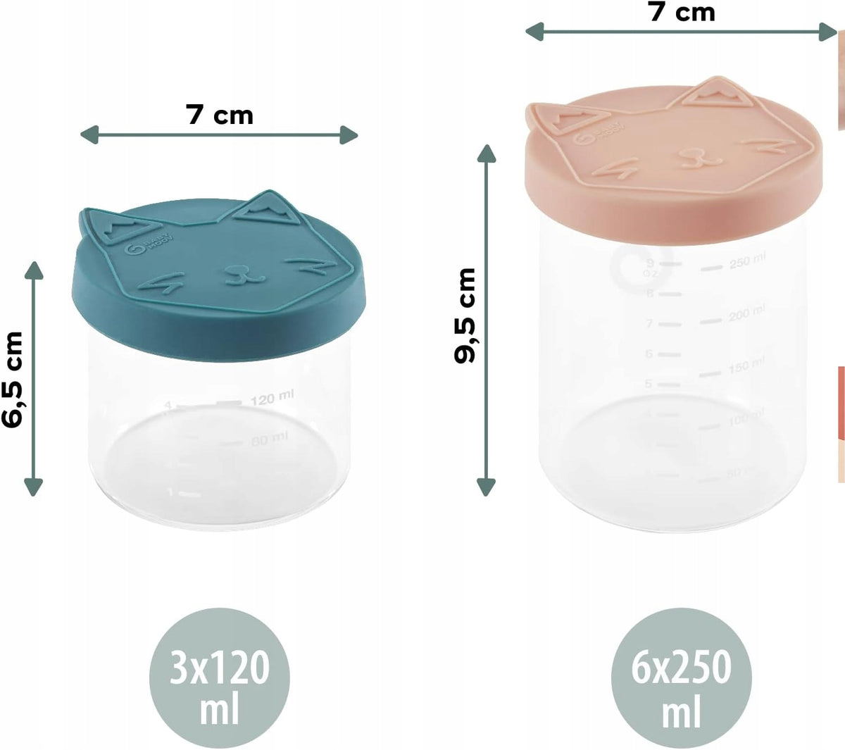 BABYMOOV ISY BOWLS pojemniki SZKLANE 6x250 3x120 – zdjęcie produktu 5
