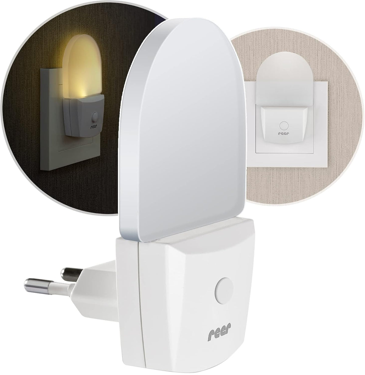 REER NightGuide lampada notturna LED da presa con interruttore 6 x 9,5 cm