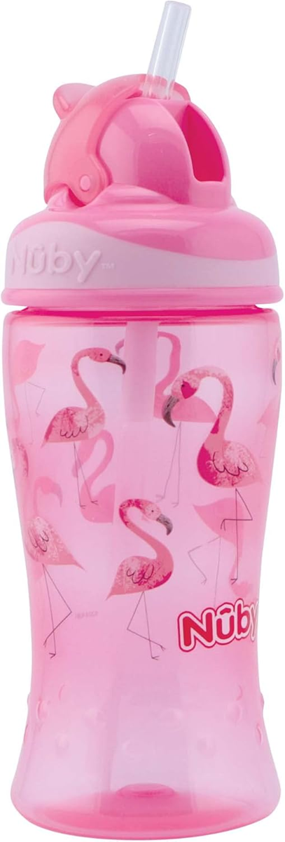 NUBY Flip-it Cup tazza antigoccia con cannuccia 12 m+ 360 ml