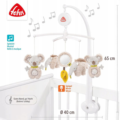 FEHN Australia KARUZELA do łóżeczka, muzyczna karuzela z pluszowymi zwierzątkami, 65 cm, 40 cm