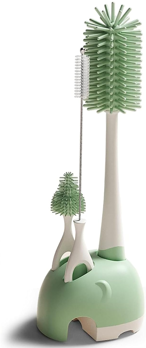 BEBAMOUR 3w1 silikonowe szczotki do czyszczenia butelek smoczków słomek 32cm