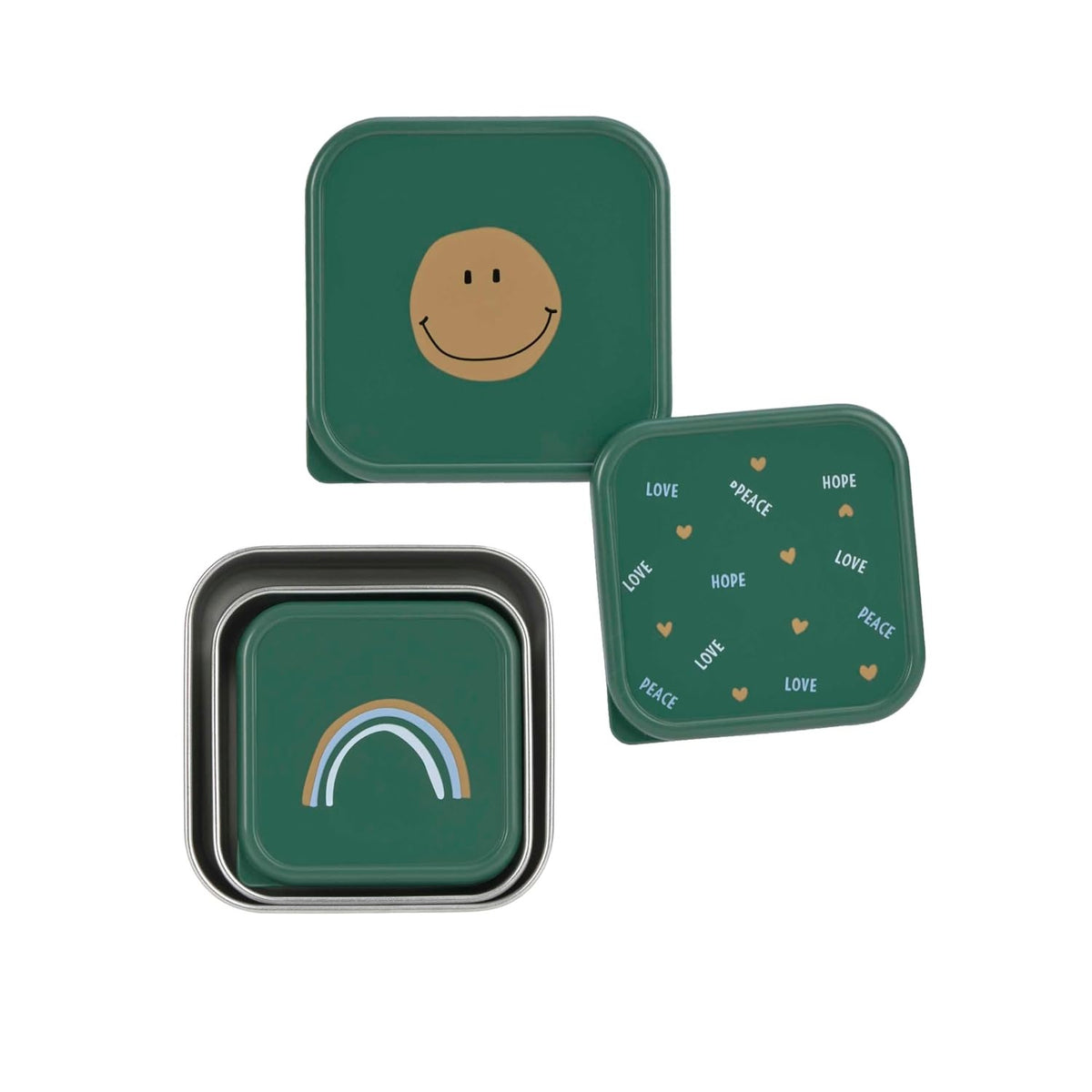 LASSIG Snackbox SCATOLE IN ACCIAIO PER SNACK x3