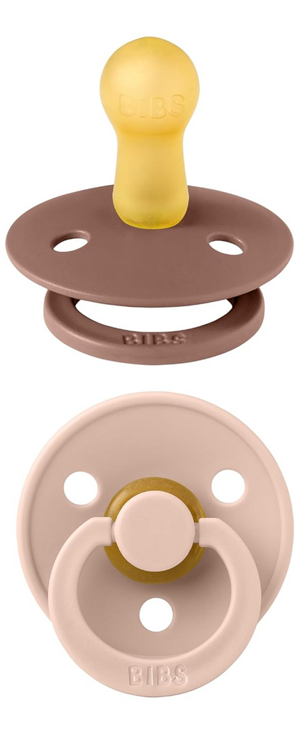BIBS COLOUR Beruhigungsschnuller 2er-Pack Naturkautschuk 0–6 Monate