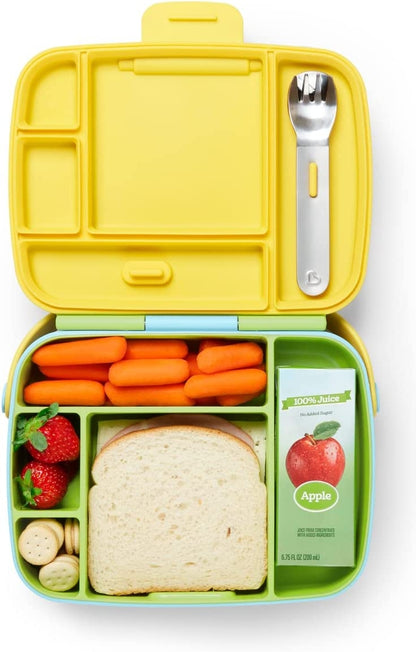 MUNCHKIN Bento Box Caja de Almuerzo con Cubiertos, 5 compartimentos