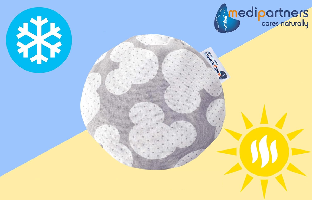 MEDI PARTNERS bawełniany termofor z pestkami wiśni MICKEY MOUSE 15 cm 180 g – zdjęcie produktu 3