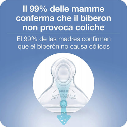Set NUK NO COLIC 4 biberon cestino CONTROLLO TEMPERATURA