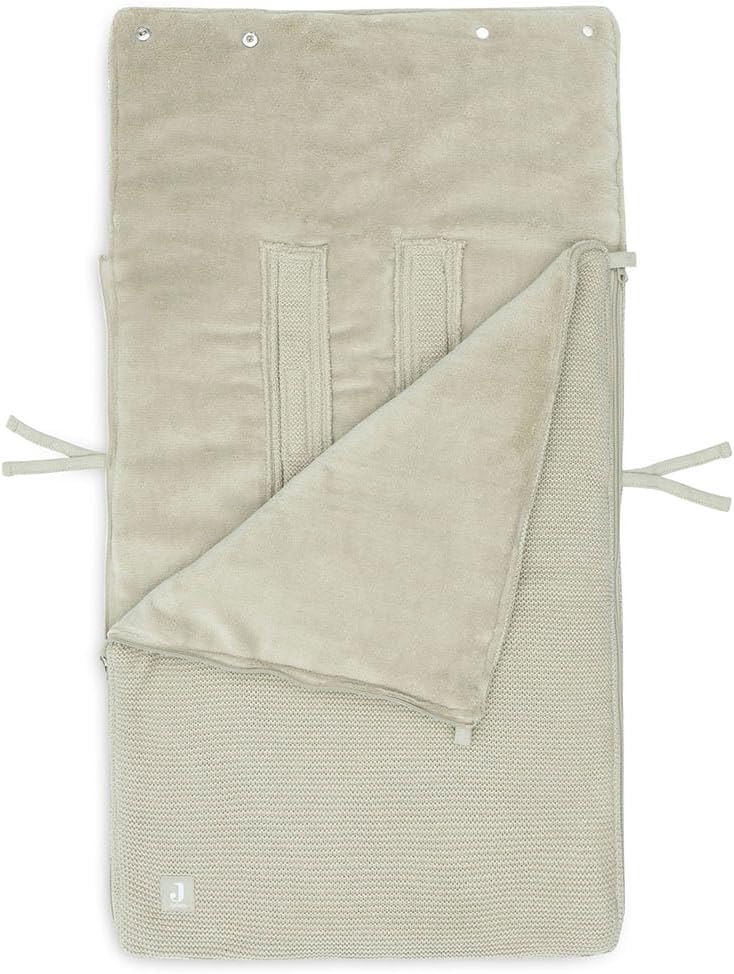 Jollein Basic Knit śpiworek do wózka oliwkowy, dziecięcy śpiworek do wózka i fotelika 82 x 42 cm