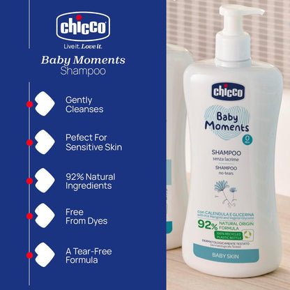 CHICCO BabyMoments shampoo voor haar 500 ml 0m+