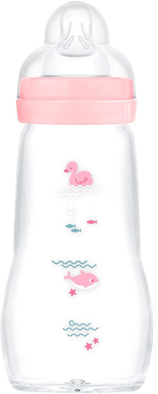 MAM Feel Good biberon in vetro 260 ml tettarella 2 flusso medio 2 m+ ANATRA