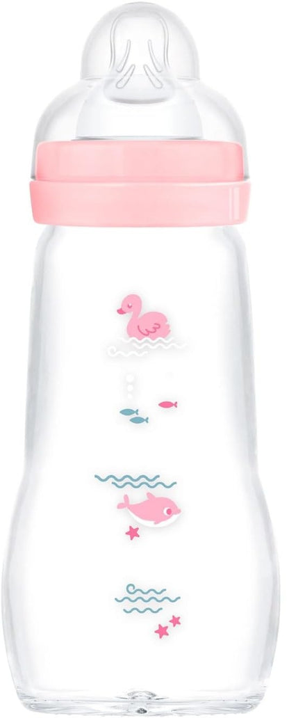 MAM Feel Good biberon in vetro 260 ml tettarella 2 flusso medio 2 m+ ANATRA