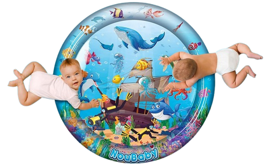 NOUBABY XXL tappetino d’acqua per il gioco a pancia in giù 100 cm OCEANO