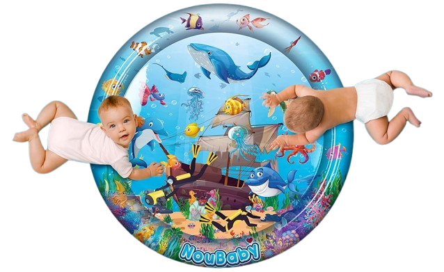 NOUBABY XXL alfombra de agua para jugar boca abajo 100 cm OCÉANO