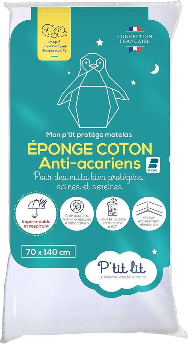 P'TIT LIT protector impermeable antiácaros para colchón 70x140