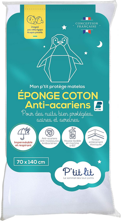 P'TIT LIT protector impermeable antiácaros para colchón 70x140
