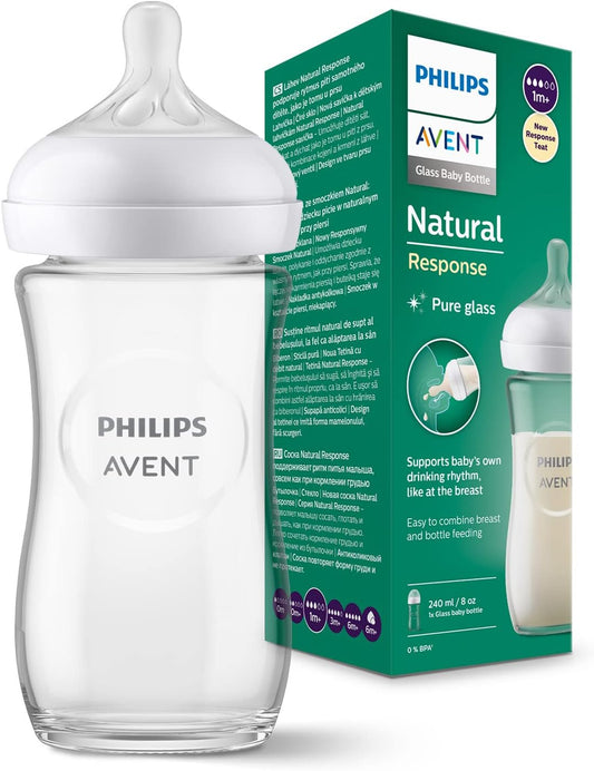 PHILIPS AVENT Natural RESPONSE Babyflasche 240 ml ab 1 Monat GLAS