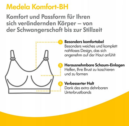 MEDELA voedingsbeha KOMFORT + inlegcups S