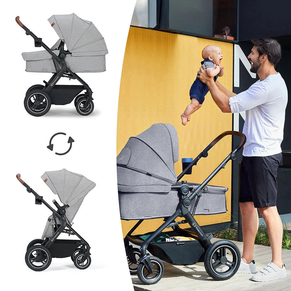KINDERKRAFT B-TOUR 3w1 wózek wielofunkcyjny do 22kg + fotelik MINK PRO – DARK GREY – zdjęcie 15