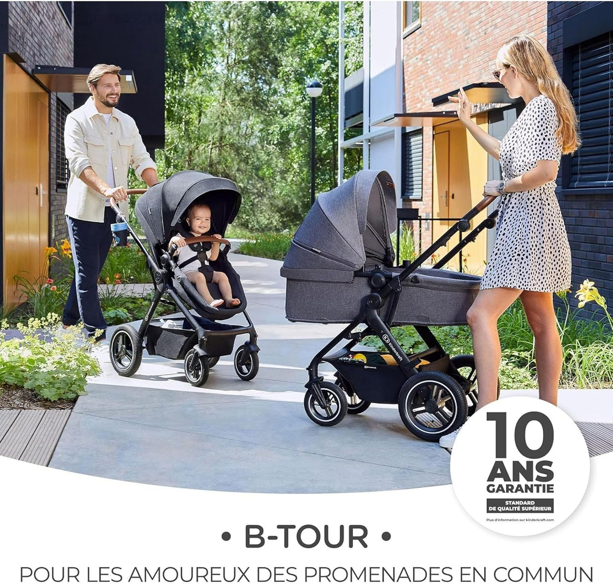 KINDERKRAFT B-TOUR 3w1 wózek wielofunkcyjny do 22kg + fotelik MINK PRO – DARK GREY – zdjęcie 8