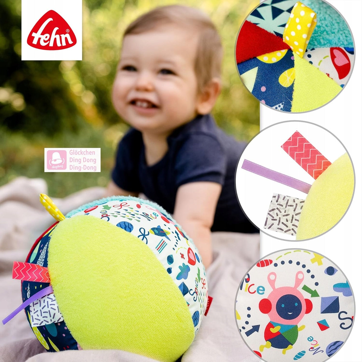 FEHN Color piłka materiałowa z dźwiękiem 16cm – zdjęcie produktu 4