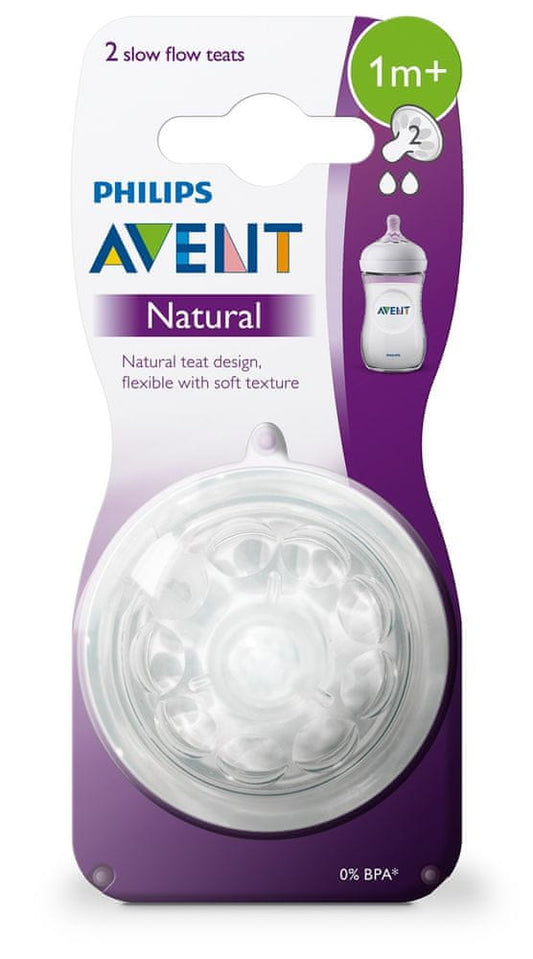 PHILIPS AVENT Natural smoczki do butelek 1msc+ x2