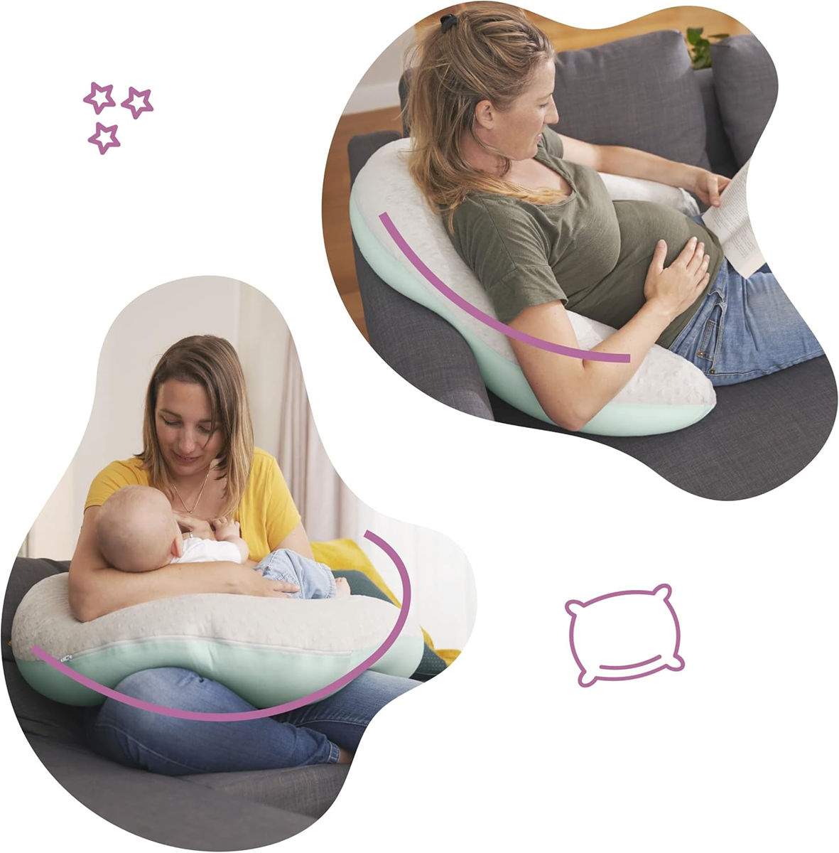 BADABULLE pernă pentru gravide XXL 160cm