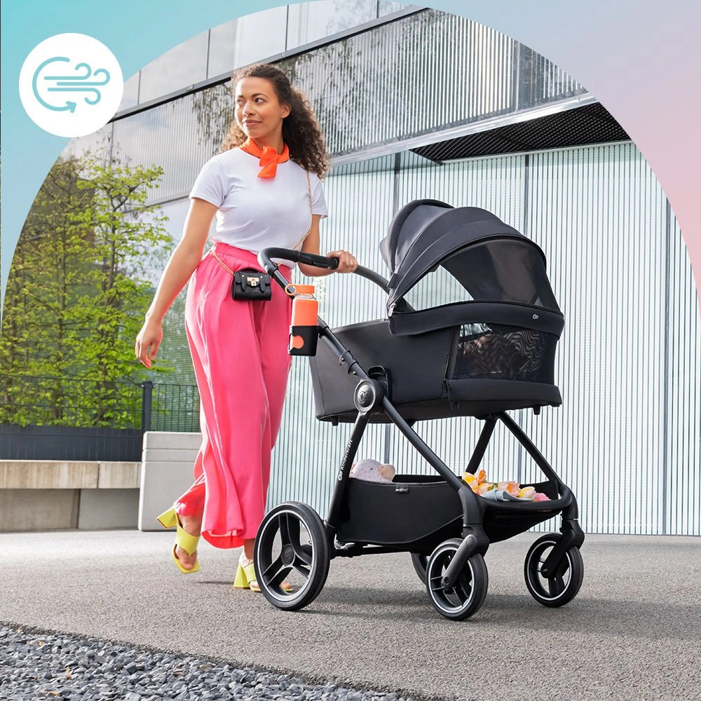 KINDERKRAFT gondola do wózka NEA UPF50+ kompaktowa – ASH PINK – zdjęcie 9